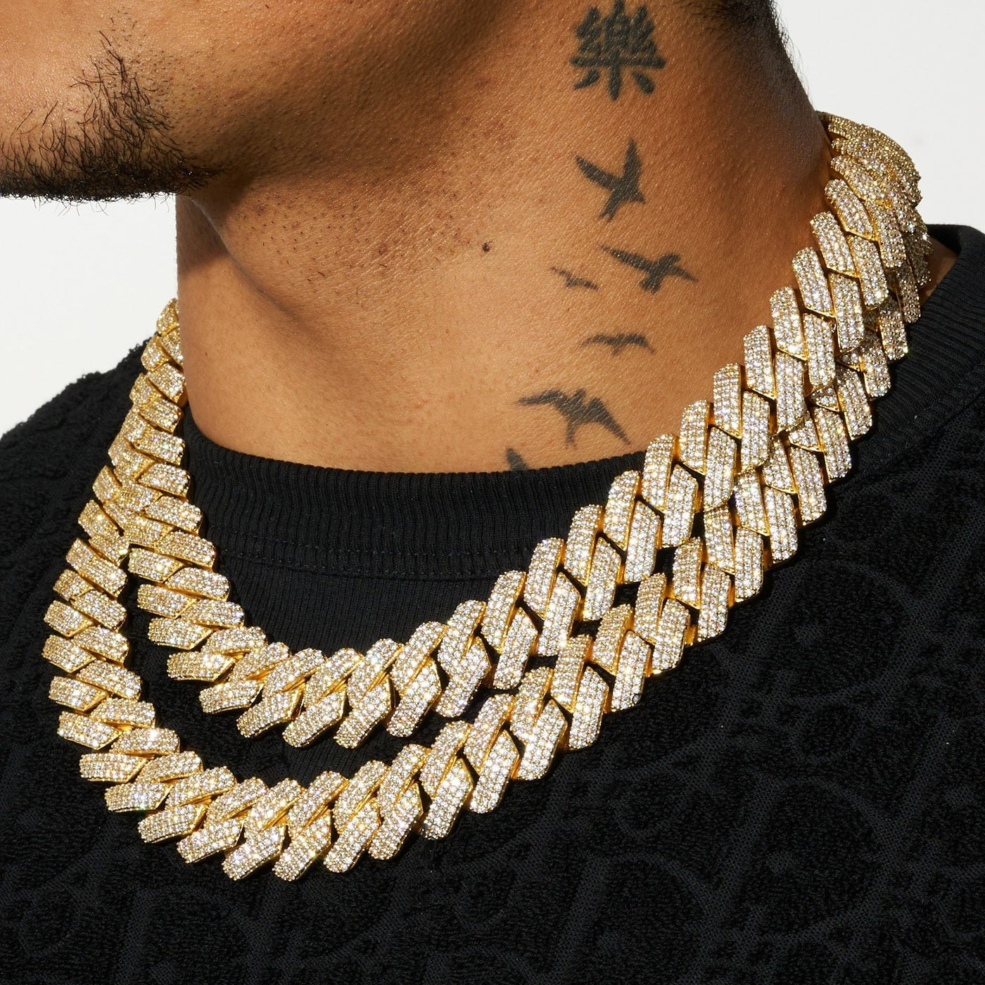 20mm Moissanite Monaco Chain - 18k Vermeil - D Colour - VVS1