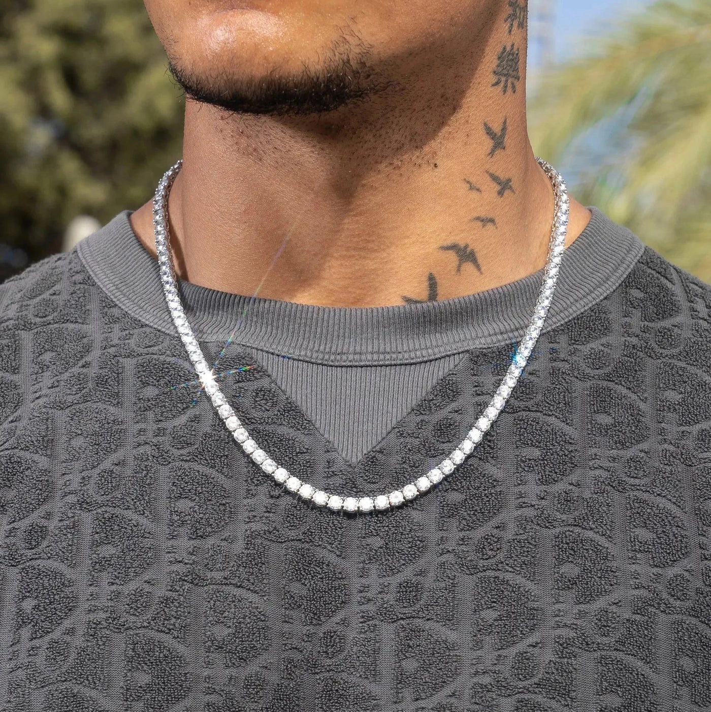 5mm Moissanite Tennis Chain - 925 Silver - D Colour - VVS1