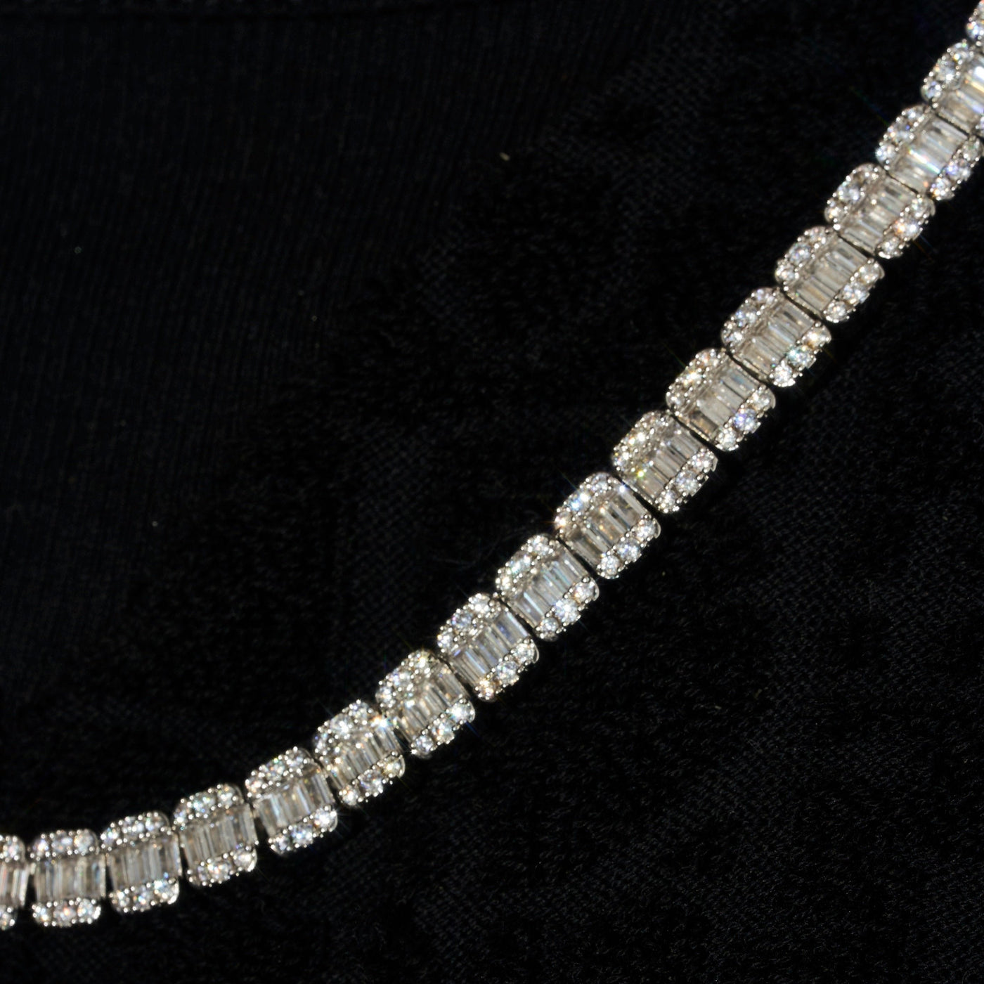 6MM Moissanite Baguette Tennis Chain - 925 Silver - D Colour - VVS1